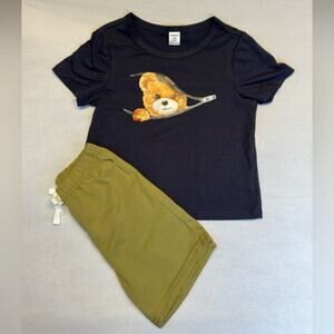 SHEIN Boys Teddy Bear Shorts Set